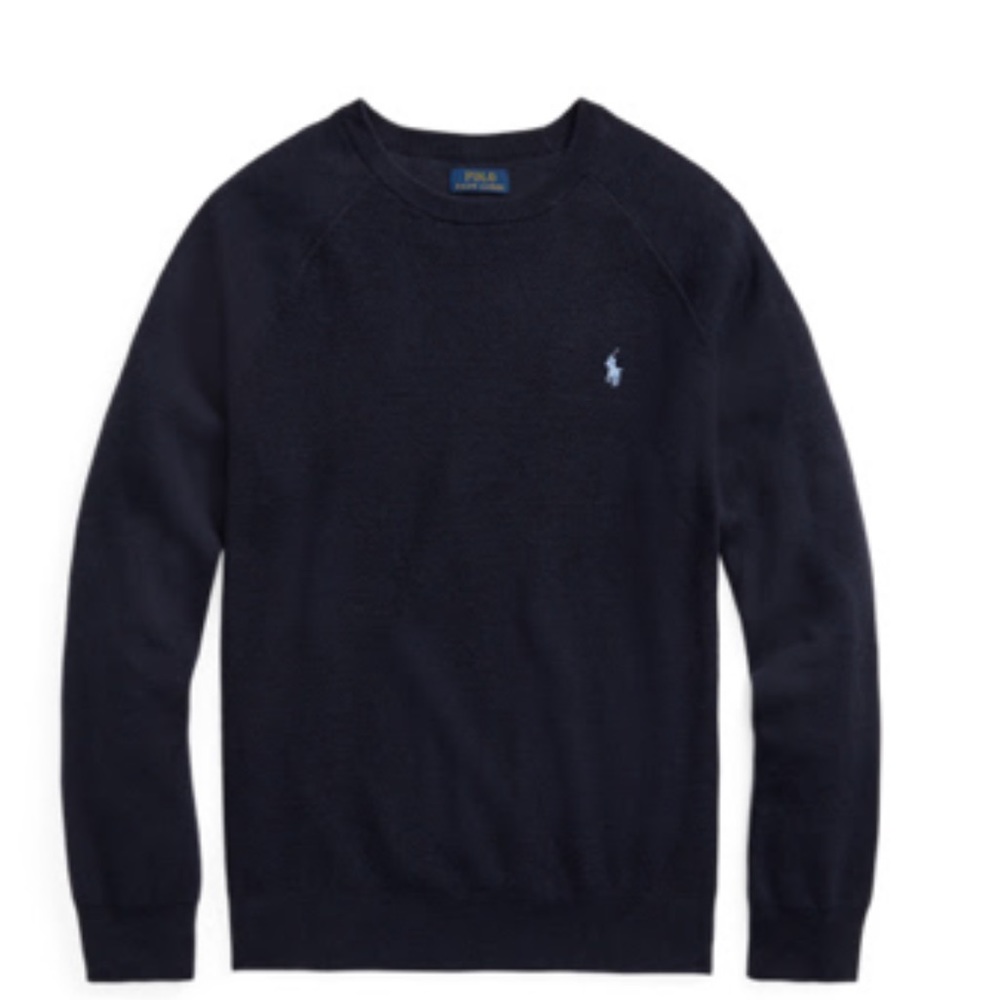 Ralph Lauren cotton crewneck sweater, navy Heather xs